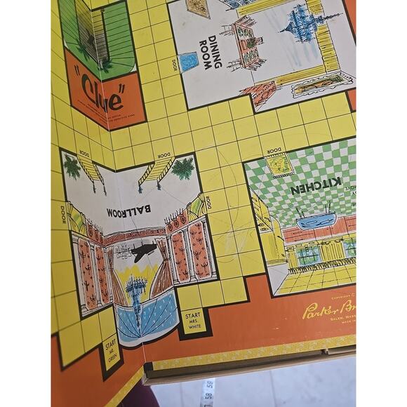 Vtg 1963 Parker Brothers Original Clue Detective Board Game Complete MCM Decor - Picture 2 of 6